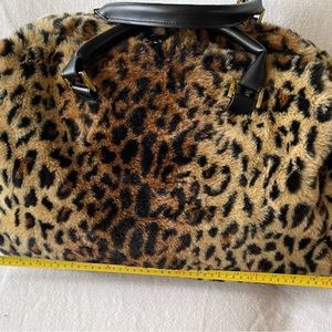 Leopard print luggage - faux fur